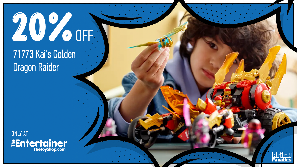 Ninja run over to The Entertainer for 20% off 71773 Kai's Golden Dragon Raider