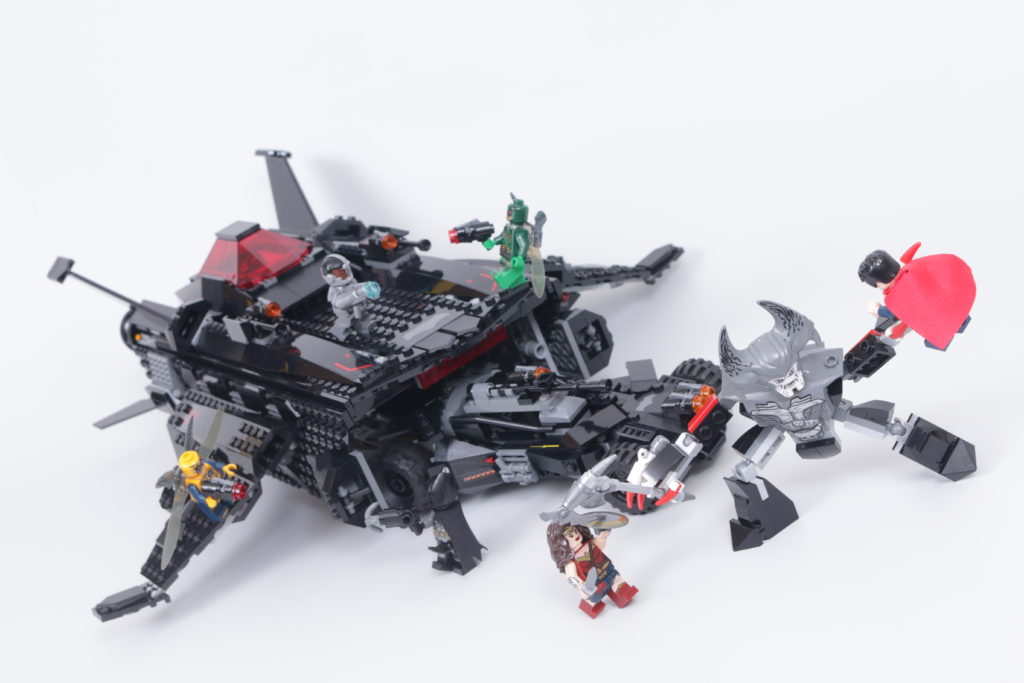 LEGO Zack Snyder Justice League sets 76086 Knightcrawler Tunnel Attack 76087 Flying Fox Batmobile Airlift Attack 76085 Battle of Atlantis 1