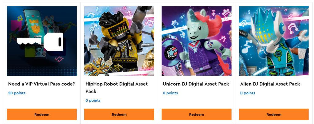 LEGO Vidiyo vip rewards 1
