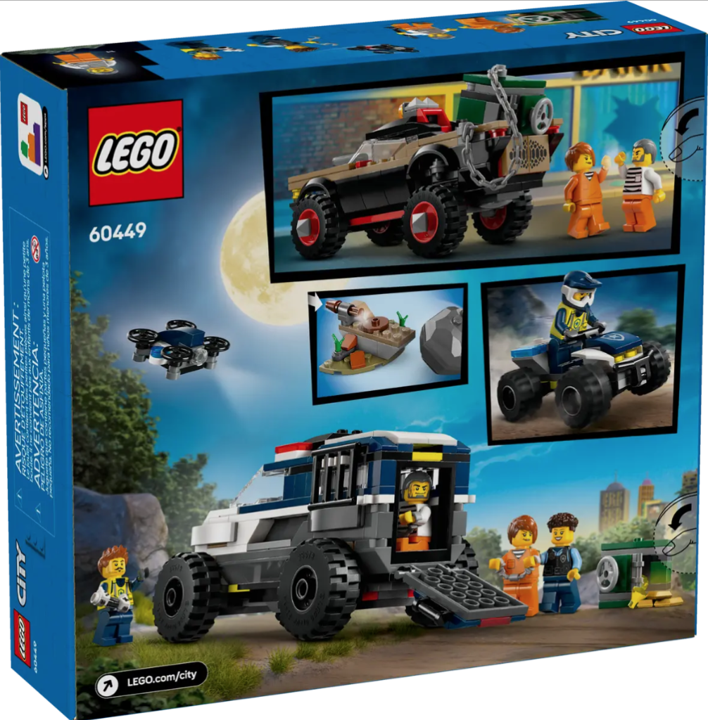 LEGO City 60449 Off Road Police Car Chase box back 1006x1024