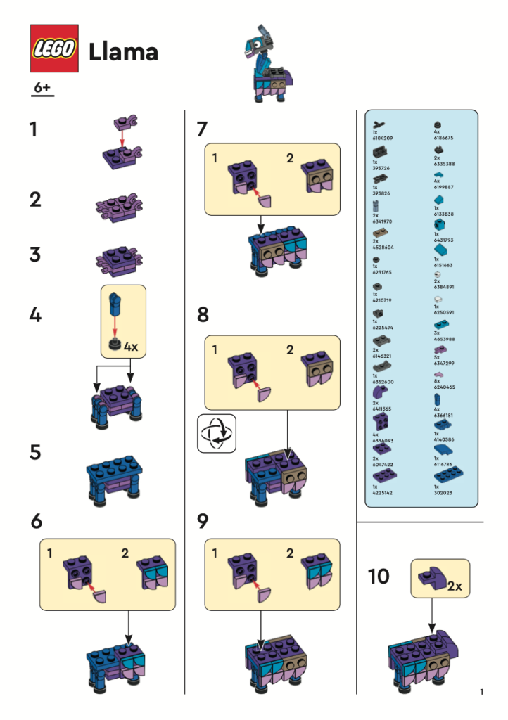 LEGO Fortnite Loot Llama building instructions 1 722x1024
