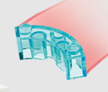3x3 brick curved trans light blue 45201