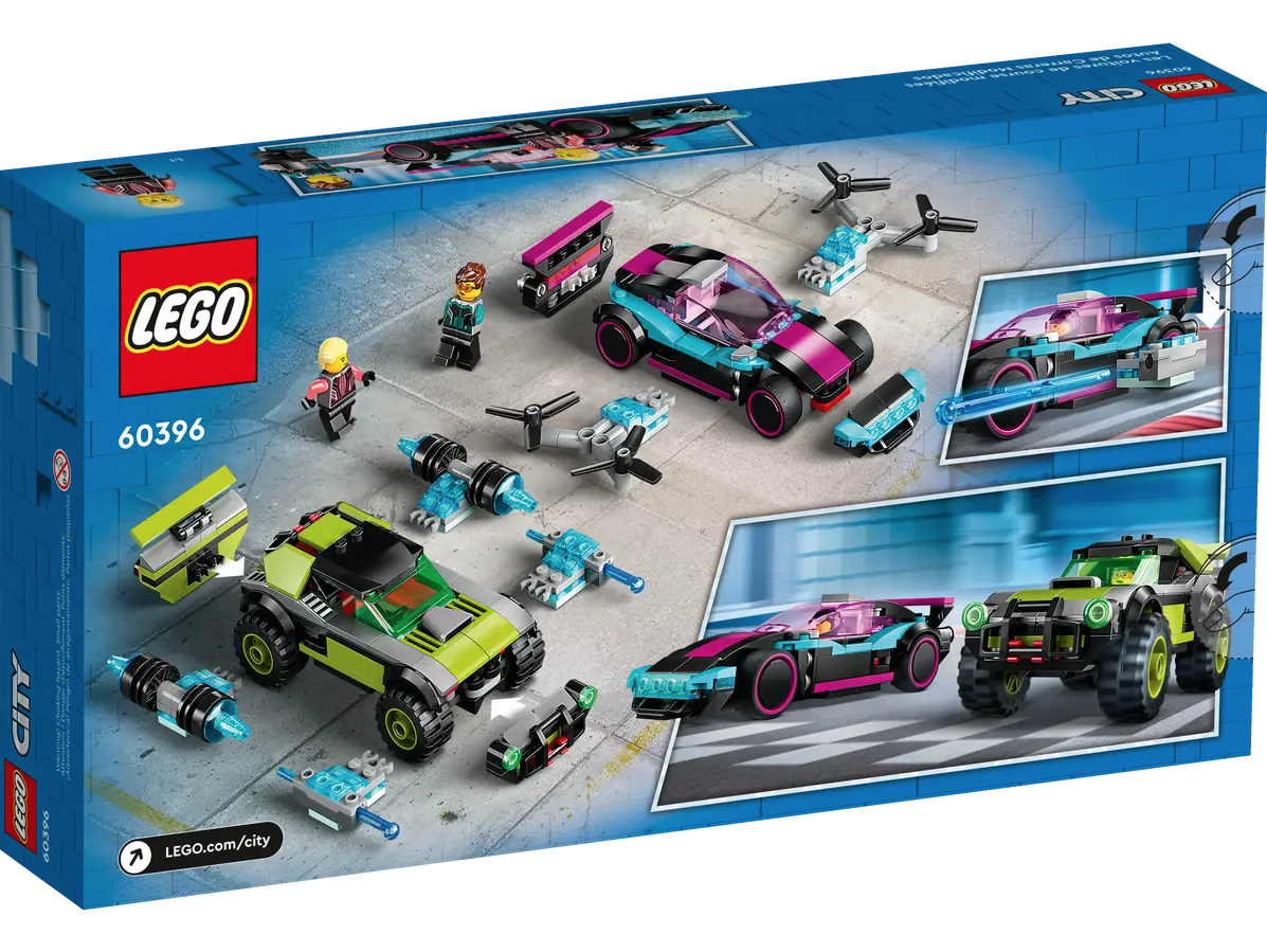 LEGO City 60396 Modified Race Cars box back