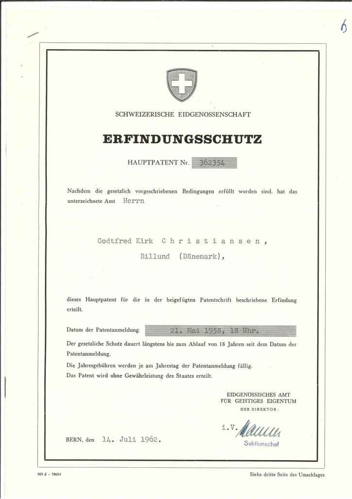 LEGO Brick Patent Switzerland