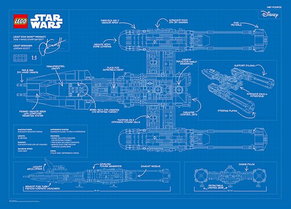 LEGO Star Wars 75181 Y wing Starfighter print