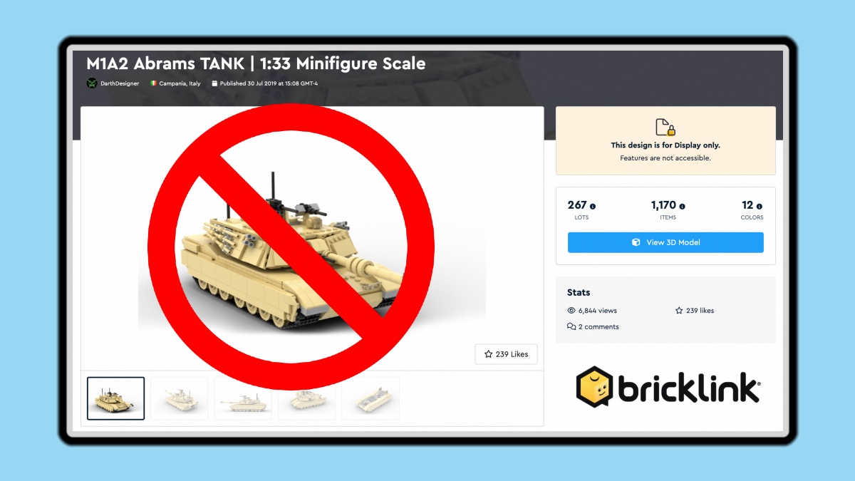 BrickLink courts controversy again by removing ‘restricted content’ from its LEGO builds gallery