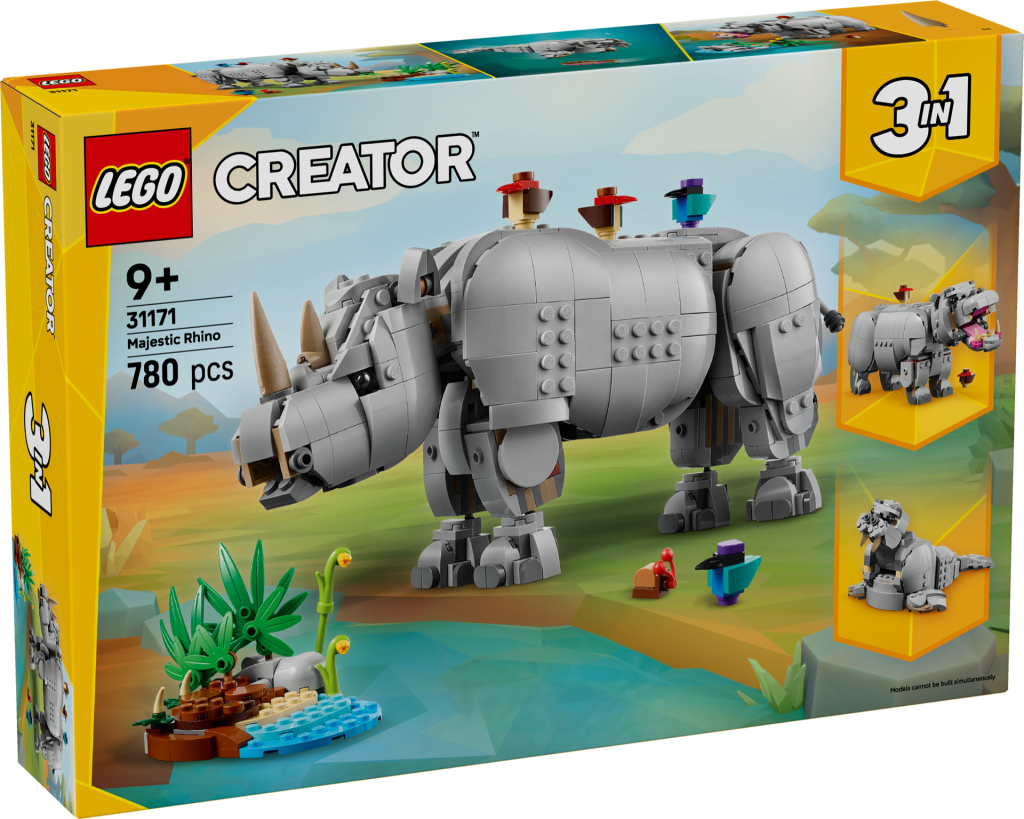 LEGO Creator 3 in 1 31171 Wild Animals Majestic Rhino with Birds 4 1024x819
